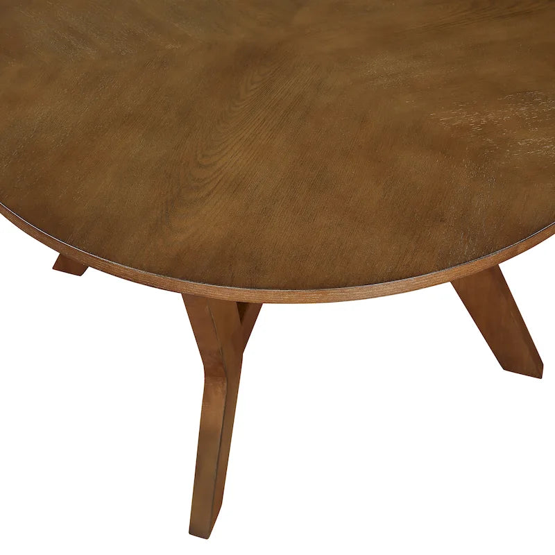 Runder Couchtisch mit Holzbeinen