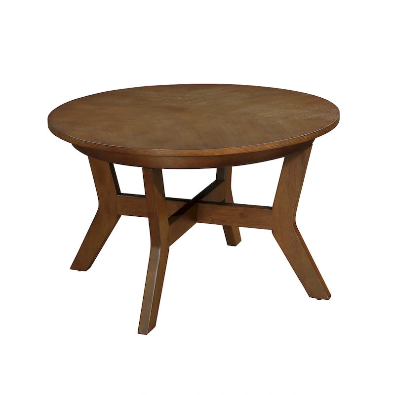 Runder Couchtisch mit Holzbeinen