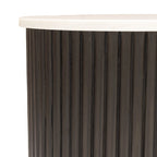 Mesa auxiliar de madera maciza negra y blanca de 25"