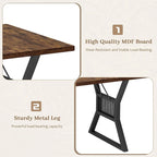 Metal Legs Kitchen Dining Table for 4 to 6 People