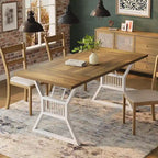 Metal Legs Kitchen Dining Table for 4 to 6 People