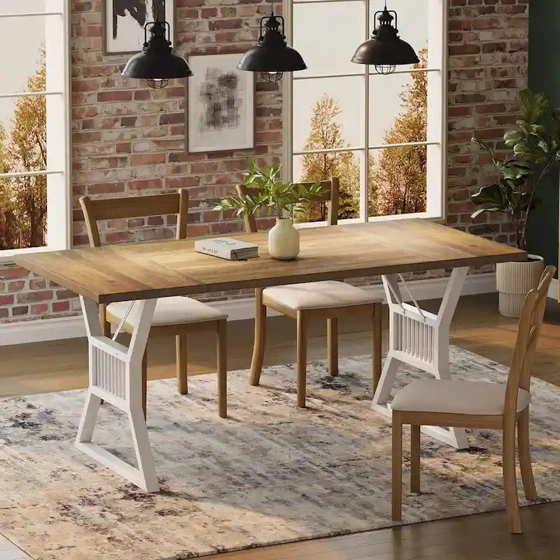 Metal Legs Kitchen Dining Table for 4 to 6 People