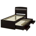 Twin XL Platform Bed with LED Headboard, Trundle and Storage Drawers