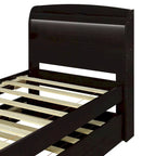 Twin XL Platform Bed with LED Headboard, Trundle and Storage Drawers