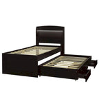 Twin XL Platform Bed with LED Headboard, Trundle and Storage Drawers