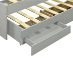 Twin XL Platform Bed with LED Headboard, Trundle and Storage Drawers
