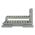 Twin XL Platform Bed with LED Headboard, Trundle and Storage Drawers