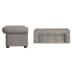 Chesterfield-Sofa mit gerafften geschwungenen Armlehnen