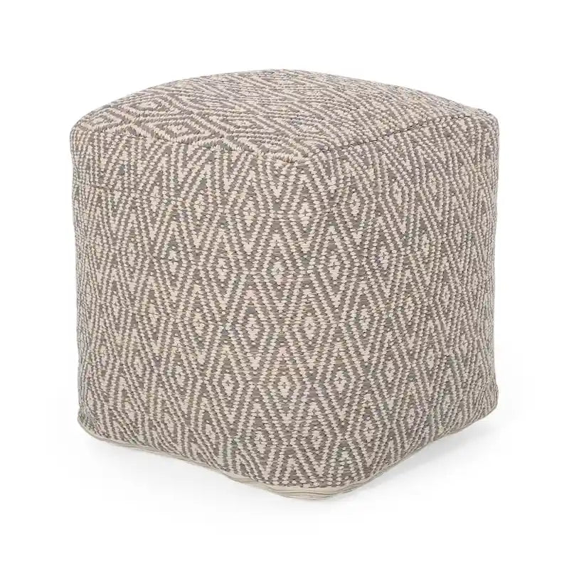 Handgefertigter Würfel-Pouf aus Baumwolle