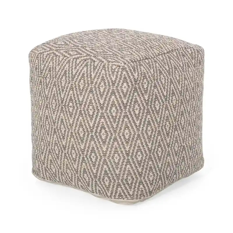 Handgefertigter Würfel-Pouf aus Baumwolle
