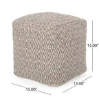Handgefertigter Würfel-Pouf aus Baumwolle