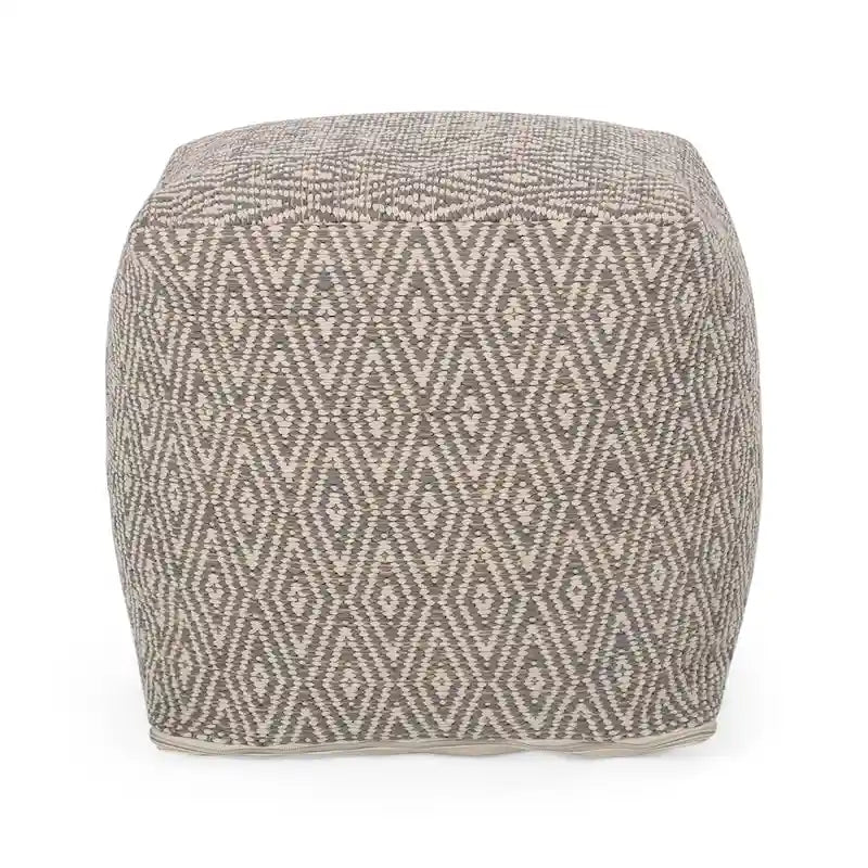 Handgefertigter Würfel-Pouf aus Baumwolle