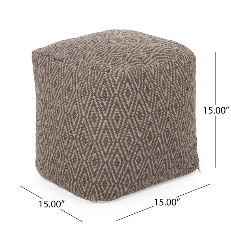 Handgefertigter Würfel-Pouf aus Baumwolle