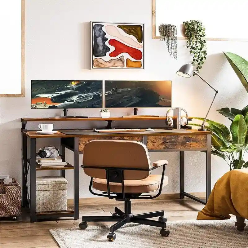 Computerschreibtisch mit Schubladen und Monitorablage