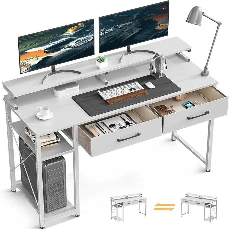 Computerschreibtisch mit Schubladen und Monitorablage