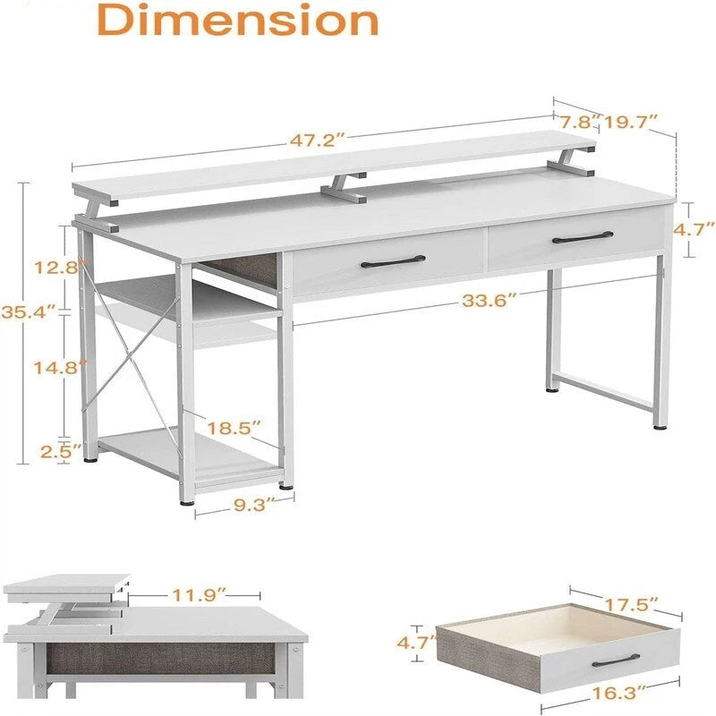 Computerschreibtisch mit Schubladen und Monitorablage