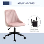 Silla de oficina de respaldo medio, asiento giratorio de tela de terciopelo con diseño festoneado para oficina en casa o dormitorio