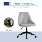 Silla de oficina de respaldo medio, asiento giratorio de tela de terciopelo con diseño festoneado para oficina en casa o dormitorio
