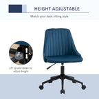 Silla de oficina de respaldo medio, asiento giratorio de tela de terciopelo con diseño festoneado para oficina en casa o dormitorio
