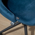 Silla de oficina de respaldo medio, asiento giratorio de tela de terciopelo con diseño festoneado para oficina en casa o dormitorio