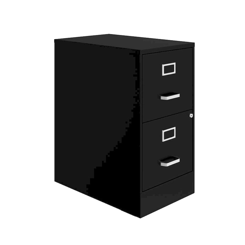 Space Solutions 22 Deep 2-drawer Metal File Cabinet, Black