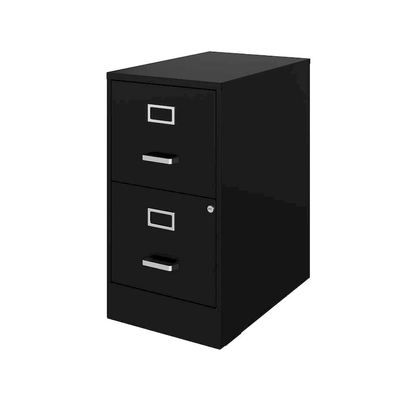 Stahlschrank mit 2 Schubladen, Schwarz