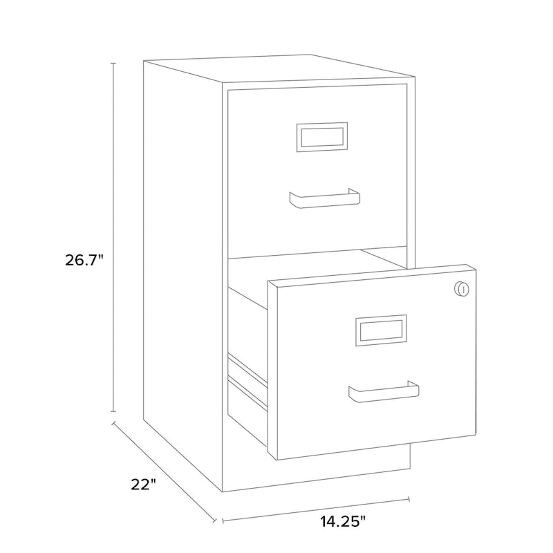 Stahlschrank mit 2 Schubladen, Schwarz