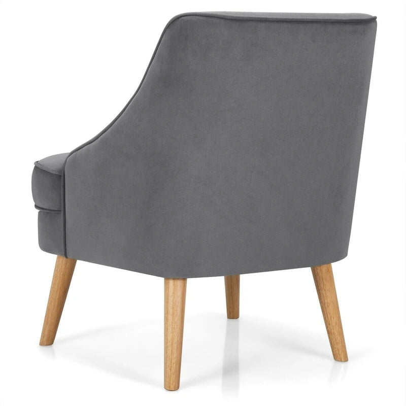 Samt-Akzentsessel mit Holzbeinen - 27 x 25 x 30 in