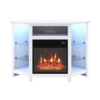 Eck-TV-Ständer mit elektrischem Kamin und LED-Beleuchtung, 45 x 22 x 30 Inches