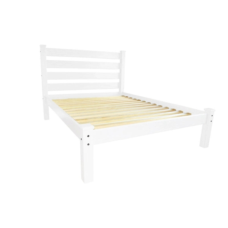 Unfertiges Queensize-Podiumbett aus massivem Kiefernholz