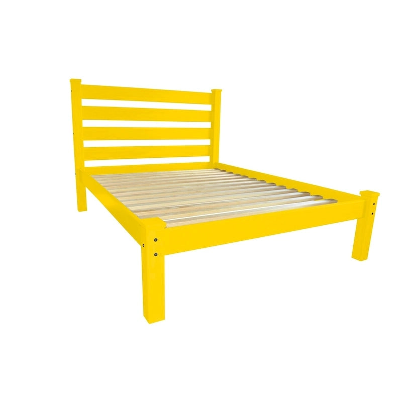 Unfertiges Queensize-Podiumbett aus massivem Kiefernholz