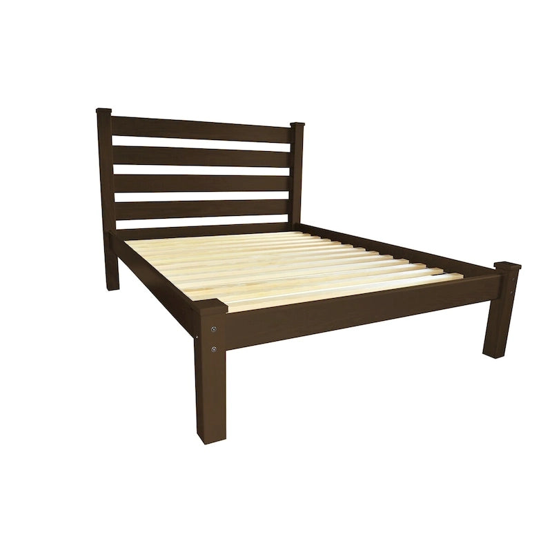 Unfertiges Queensize-Podiumbett aus massivem Kiefernholz