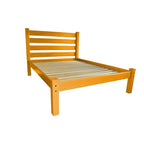 Unfertiges Queensize-Podiumbett aus massivem Kiefernholz
