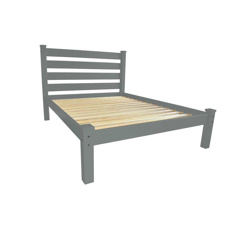 Unfertiges Queensize-Podiumbett aus massivem Kiefernholz