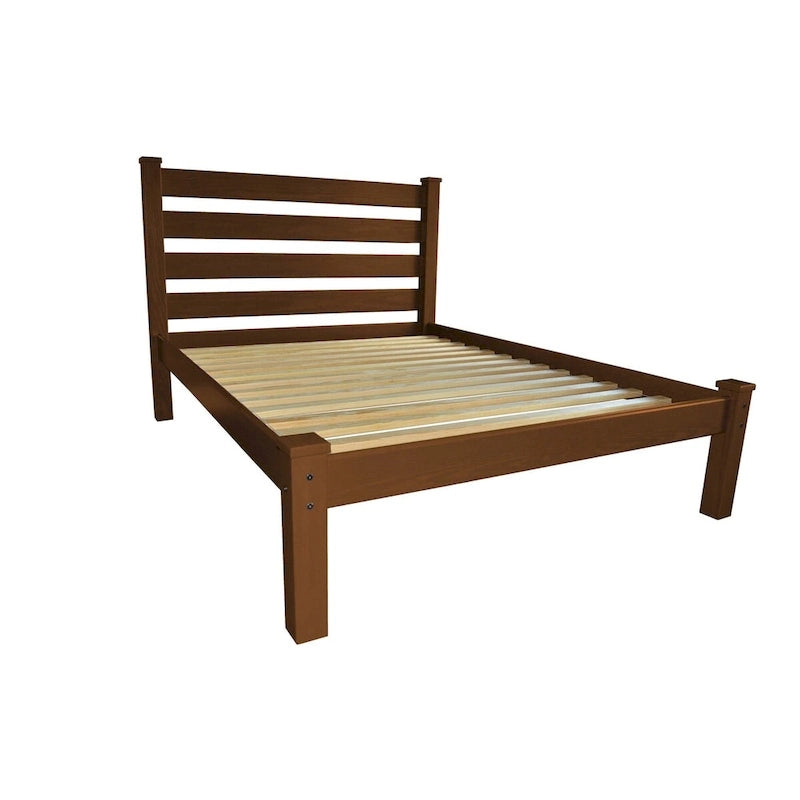 Unfertiges Queensize-Podiumbett aus massivem Kiefernholz