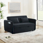 Doppelsitzer-Samtsofa mit verstellbarer Rückenlehne und ausziehbarem Bett