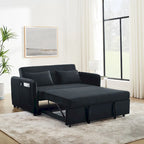 Doppelsitzer-Samtsofa mit verstellbarer Rückenlehne und ausziehbarem Bett