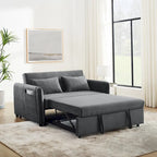 Doppelsitzer-Samtsofa mit verstellbarer Rückenlehne und ausziehbarem Bett