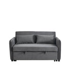 Doppelsitzer-Samtsofa mit verstellbarer Rückenlehne und ausziehbarem Bett