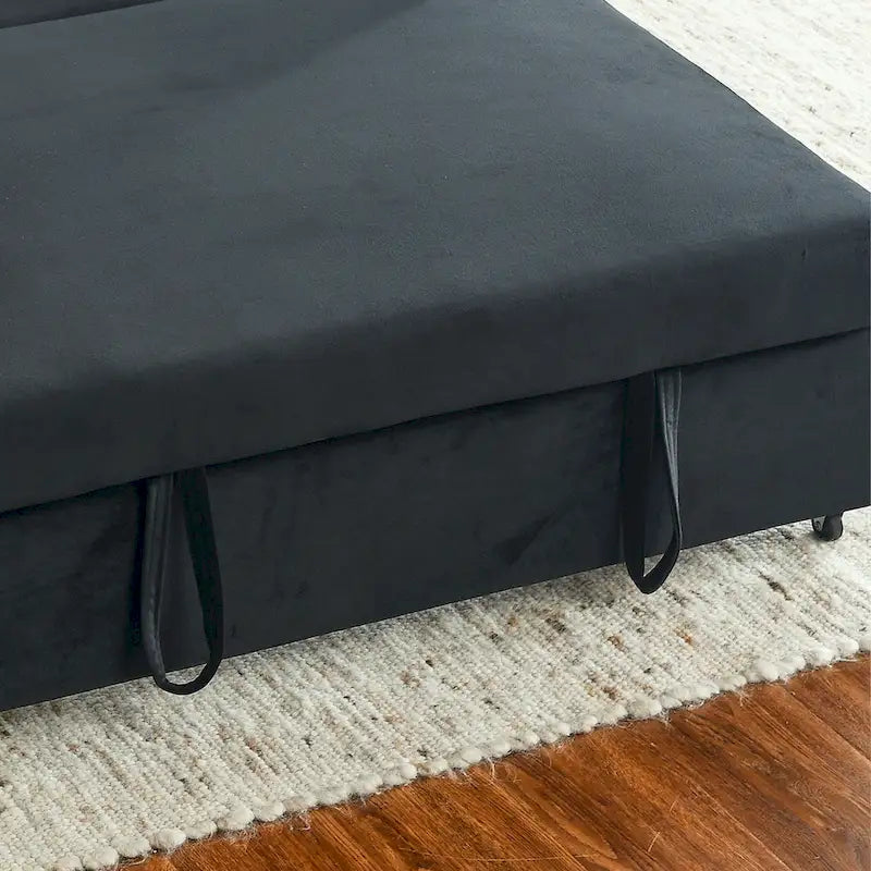 Doppelsitzer-Samtsofa mit verstellbarer Rückenlehne und ausziehbarem Bett