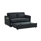 Doppelsitzer-Samtsofa mit verstellbarer Rückenlehne und ausziehbarem Bett