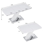 Tavolo da pranzo quadrato allungabile con piano in MDF e base in metallo