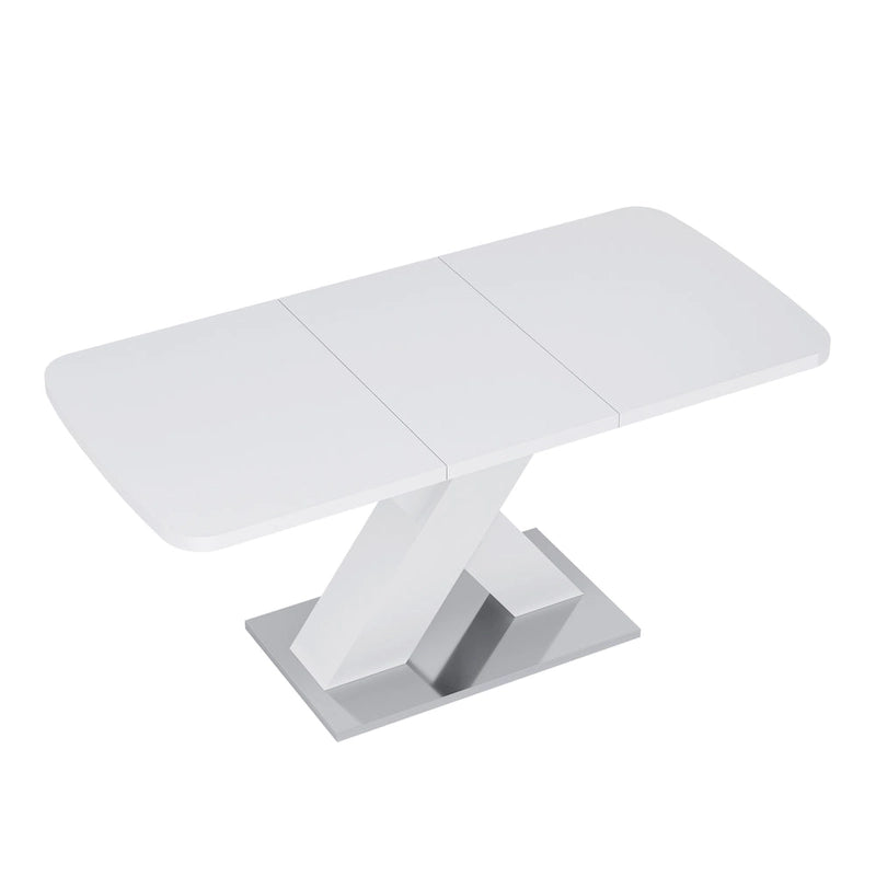 Tavolo da pranzo quadrato allungabile con piano in MDF e base in metallo