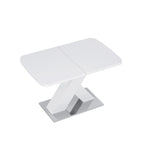 Tavolo da pranzo quadrato allungabile con piano in MDF e base in metallo