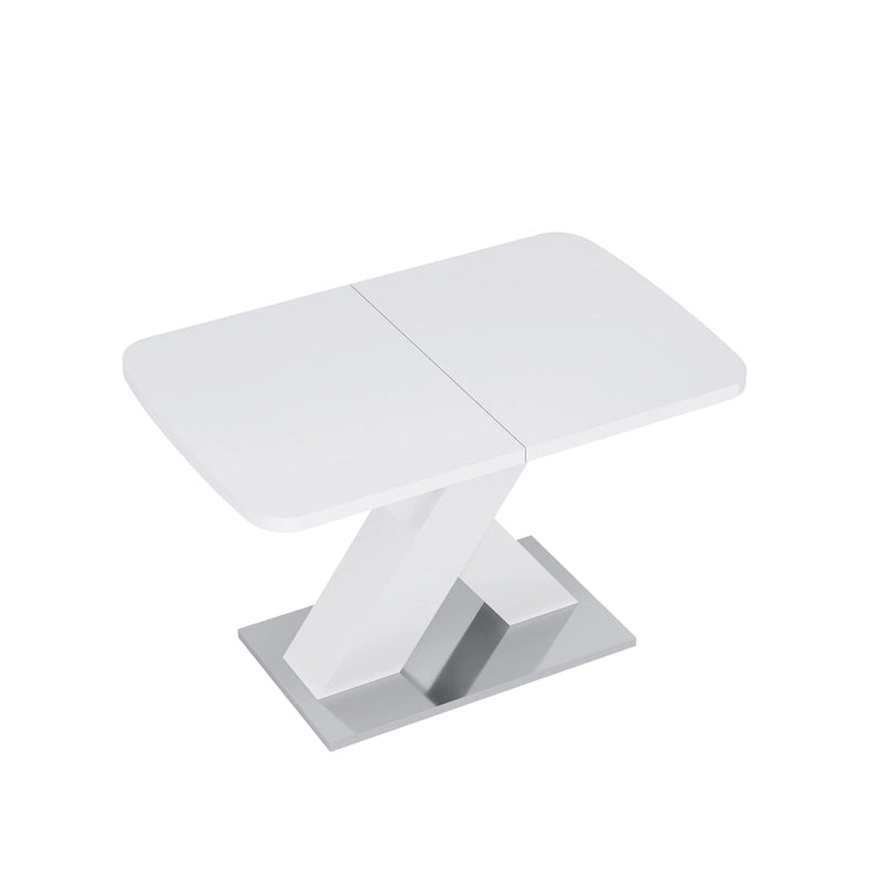 Tavolo da pranzo quadrato allungabile con piano in MDF e base in metallo