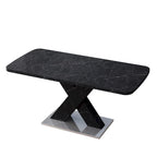 Tavolo da pranzo quadrato allungabile con piano in MDF e base in metallo