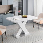 Tavolo da pranzo quadrato allungabile con piano in MDF e base in metallo
