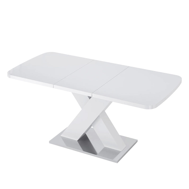 Tavolo da pranzo quadrato allungabile con piano in MDF e base in metallo