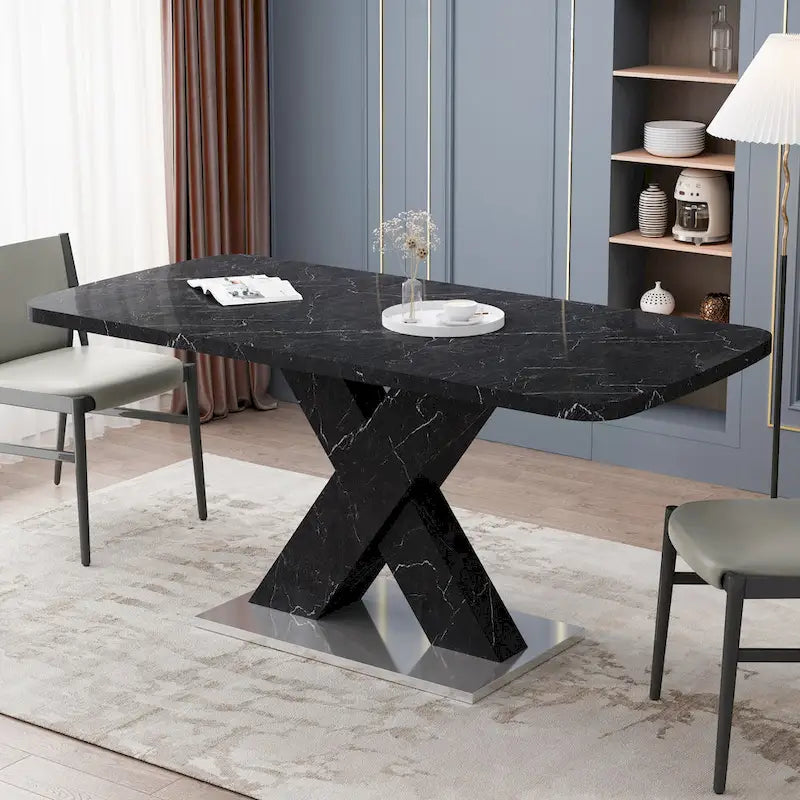 Tavolo da pranzo quadrato allungabile con piano in MDF e base in metallo