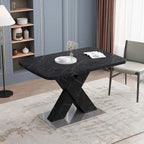 Tavolo da pranzo quadrato allungabile con piano in MDF e base in metallo